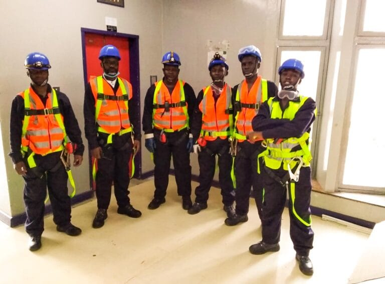 Lead technician working with Neputech Ltd on installion of 145 metres underground elevator to the turbines.